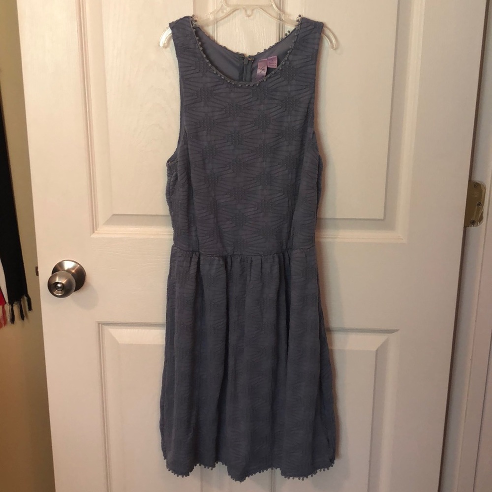 Dusty blue daisy knit dress